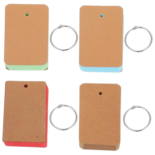 Veemoon 4 Stück Großes DIY Notizbuch mit Bunten Binder Ringen Blanko Karteikarten für Schule und Büro Praktische Lernkarten und Notizblätter Rot Blau Grün für Individuelles Lernen und von Veemoon