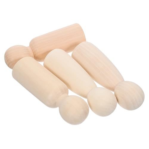 Veemoon 4 Stück Holz Puppen Unvollendete Holzfiguren für DIY Projekte Miniatur Peg Dolls zum Malen Jungen und Mädchen Holzspielzeug für Fähigkeiten und Zusammenarbeit von Veemoon