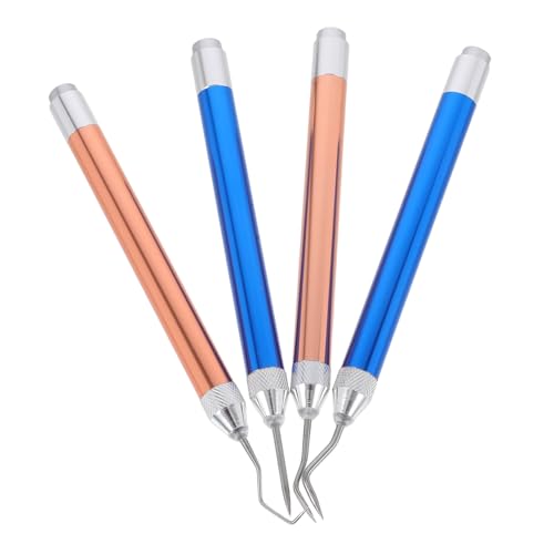 Veemoon 4 Stück LED Beleuchtetes Vinyl Entgitterwerkzeug Teiliges mit Nadel und Hakenaufsätzen Langlebige Weeding Tools für Diy Basteln Präzises Entfernen von Vinylpapier und von Veemoon