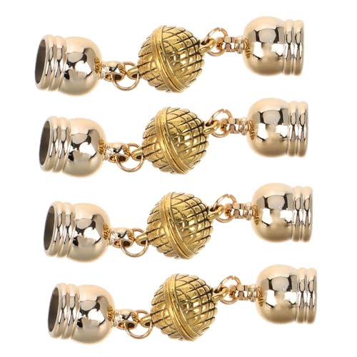 Veemoon 4 Stück Magnetverschlüsse für Halsketten Schmuck Zubehör Schmuck Magnetschließe Schmuckzubehör Armbandverschlüsse Schmuckverschlüsse für Armbänder Metall Golden von Veemoon