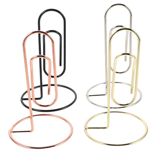 Veemoon 4 Stück Metall Memo Clip Multifunktionale Visitenkartenhalter und Notizhalter Leichter Desktop Organizer in Roségold und Schwarz für Büro Meetings und Soziale Anlässe von Veemoon