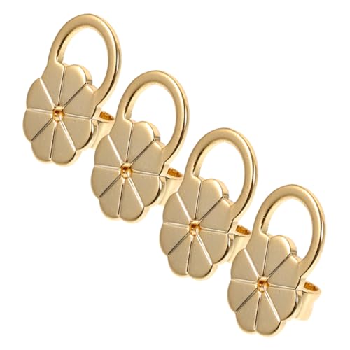 Veemoon 4 Stück Ohrstecker Verschlüsse für Hängende Ohrringe Hypoallergene Ohrsteckerheber für Schwere Ohrringe Goldene Blütenform Ohrstecker Unterstützung für Piercings von Veemoon