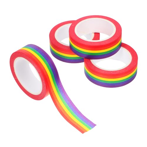 Veemoon 4 Stück Regenbogen Washi Tape Wasserdichte Klebebänder für Bastelprojekte Schulprojekte Heimdekoration Diy Pride Party Deko von Veemoon
