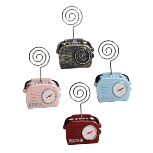 Veemoon 4 Stück Retro Telefon Radio Memo Clips für Fotos Karten Notizen Halter Büro Schreibtisch Dekoration Vintage Stil von Veemoon