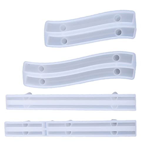 Veemoon 4 Stück Silikonform für DIY Teiliges Kristall Silikon Tray Handle Gießform für Epoxidharz für Kreative Bastelprojekte und Designs von Veemoon