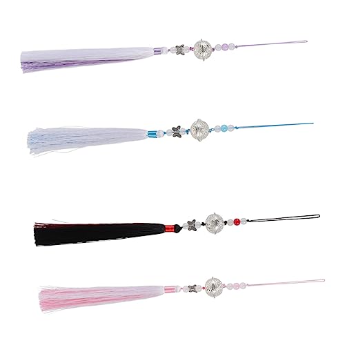 Veemoon 4 Stück Taillenarmband Quastenanhänger hochzeitsdeko hochzeitsdeco alte Taillenverzierungen Makramee Quaste armband für charms hängende Ornamente mit Quasten antiker Kostümcharme von Veemoon
