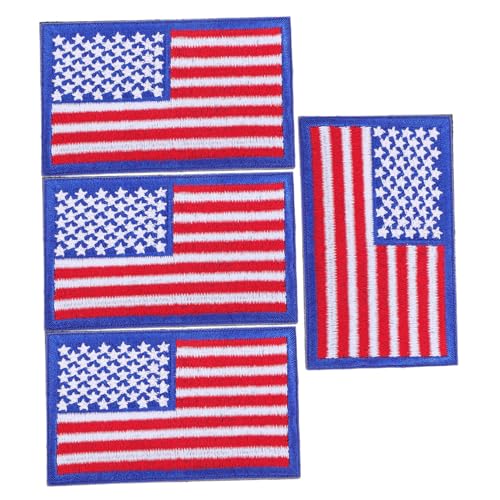 Veemoon 4 Stück Teiliges Amerikanische Flaggen Klett aufnäher Bestickte Patches für Rucksack Jeans Kleidung Vielseitig Abnehmbar Praktisch von Veemoon