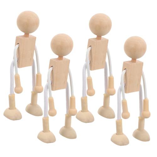 Veemoon 4 Stück Teiliges Diy Holzfiguren für Unbehandelte Holzpuppen zum Bemalen Bastelspielzeug Massivem Holz Handgefertigte Lernspielzeuge für Mädchen und Jungen Veemoon 4 Stück Teiliges Diy Holzfiguren für Unbehandelte Holzpuppen zum Bemalen Bastelspielzeug Massivem Holz Handgefertigte Lernspielzeuge für Mädchen und Jungen von Veemoon