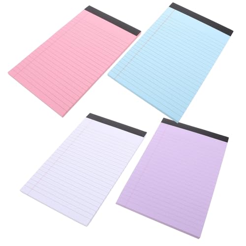 Veemoon 4 Stück Teiliges Kleine Legal Pads Liniert Farbig Notizblöcke mit Perforiertem Papier für To do listen Memo Büro Schule Haushalt von Veemoon