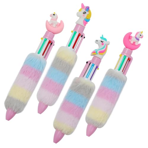 Veemoon 4 Stück Teiliges Kugelschreiber Einhorn Plüschkugelschreiber Schreibwaren Mehrfarbige Druckkugelschreiber Weiche Griffe Kreative Stifte für Mädchen Schule und Zuhause Veemoon 4 Stück Teiliges Kugelschreiber Einhorn Plüschkugelschreiber Schreibwaren Mehrfarbige Druckkugelschreiber Weiche Griffe Kreative Stifte für Mädchen Schule und Zuhause von Veemoon