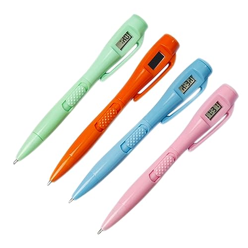 Veemoon 4 Stück Teiliges Kugelschreiber mit Uhr Ergonomische Stifte für Schule Büro und Prüfungen Farben Zufällig Perfektes Zufällige Farbe Zufällige Farbe von Veemoon
