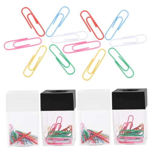 Veemoon 4 Stück Teiliges Magnetisches Büroklammer Quadratischer Desktop Organizer mit Kompaktem Papierklammer und Binderclip Spender Platzsparend Magnetisch für Effiziente von Veemoon