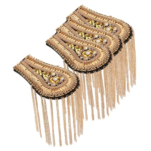 Veemoon 4 Stück Teiliges Quasten Epauletten mit Gliederkette Dekorative Schulterklappen für Kostüme Langlebig und Einfach Anzubringen Modisches Accessoire für Anzüge und Uniformen Veemoon 4 Stück Teiliges Quasten Epauletten mit Gliederkette Dekorative Schulterklappen für Kostüme Langlebig und Einfach Anzubringen Modisches Accessoire für Anzüge und Uniformen von Veemoon