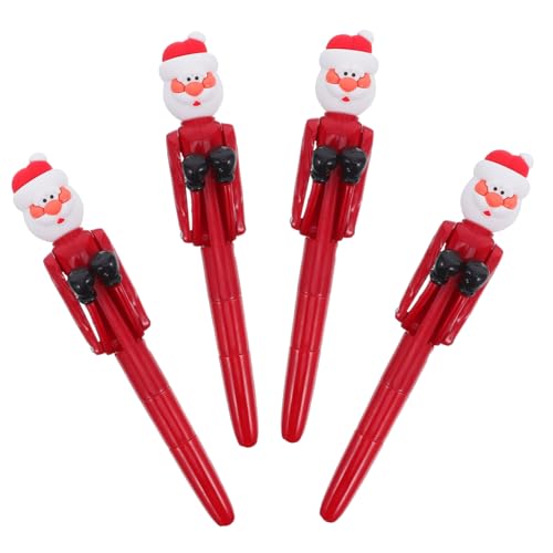 Veemoon 4 Stück Teiliges Santa Boxing Kugelschreiber Witzige Weihnachtskugelschreiber mit Punching-design Komfortable Schreibstifte für Schule Büro Geschenkidee und von Veemoon