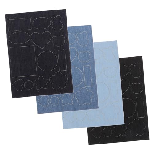 Veemoon 4 Stück Teiliges Selbstklebender Denim Flicken für Jeans Reparatur Unsichtbare Klebepatches aus Stabilem Denim für Kleidungslöcher Vielseitig für Jeans Jacken Mäntel Einfache von Veemoon