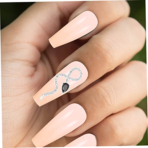 Veemoon 4 Stück Teiliges Snake Nail Art Charm aus Langlebiger Legierung mit Funkelnden Kristallen Stilvolle Manicure Dekoration Kreative Nagelschmuck Verzierung für DIY Nageldesign von Veemoon