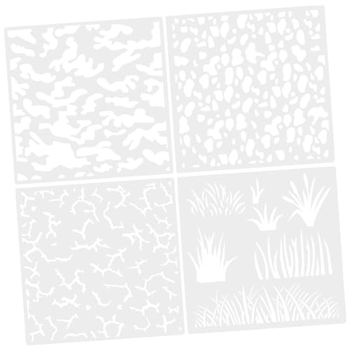 Veemoon 4 Stück Teiliges Wiederverwendbares Muster Schablonen aus Pet für Wandmalerei Fenster Scrapbooking Kanten Einfach zu Reinigen Geeignet für Stifte Marker Buntstifte von Veemoon