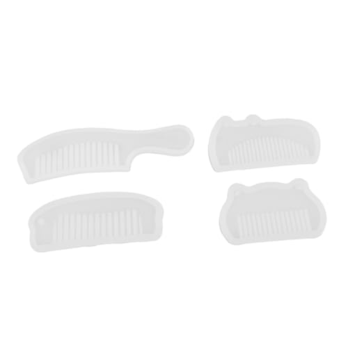 Veemoon 4 Stück Transparente Harzform Epoxidformen Silikonkämme Harzformen Silikonformen Für Epoxidharz Silikonform Für Haarkamm Schmuck Silikonformen Seifenform Kieselgel Weiß von Veemoon