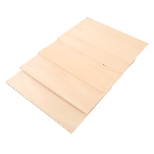 Veemoon 4 Stück Unbehandelte Holzplatten Blanko Holz für Bastelarbeiten DIY Projekte Malen und Gravieren Langlebig und Vielseitig Einsetzbar Material für Kreative Ideen von Veemoon