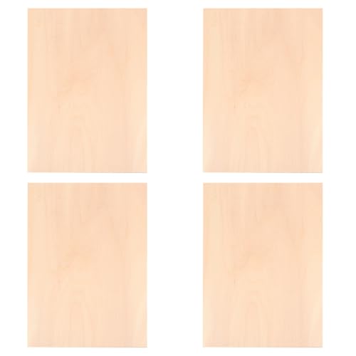 Veemoon 4 Stück Unbehandelte Holzplatten für DIY Blanko Holzscheiben zum Malen Gravieren und Basteln für Kreative Projekte und Handarbeiten von Veemoon