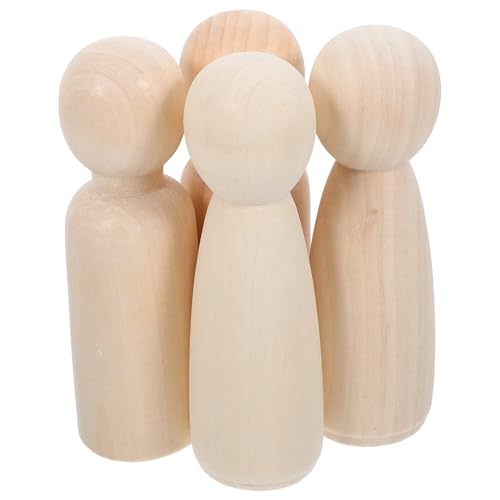 Veemoon 4 Stück Unvollendete Holz Peg Puppen für DIY Kunsthandwerk mit Holzfiguren Jungen und Mädchen für Malen und Interaktives Veemoon 4 Stück Unvollendete Holz Peg Puppen für DIY Kunsthandwerk mit Holzfiguren Jungen und Mädchen für Malen und Interaktives von Veemoon
