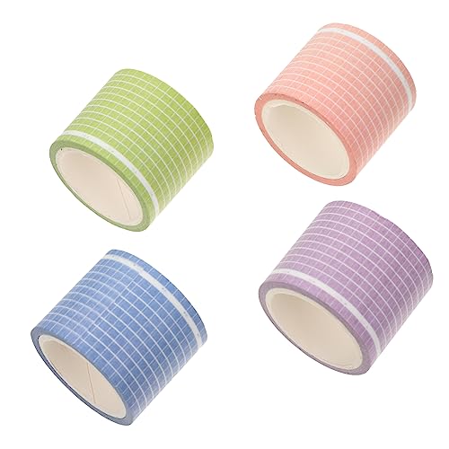 Veemoon 4 Stück Washi Tape Kariertes Design Dekorative Klebebänder für Scrapbooking DIY Accessoires für Handbücher Tagebücher und Fotoalben Zufällige Farbe Zufällige Farbe von Veemoon