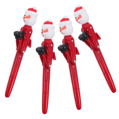 Veemoon 4 Stück Weihnachtsboxer Kugelschreiber mit Santa Claus Design Lustige Boxing Pens als Xmas Party Favors Praktische Weihnachtsgeschenke und Originelle Stocking Fillers für Schule von Veemoon