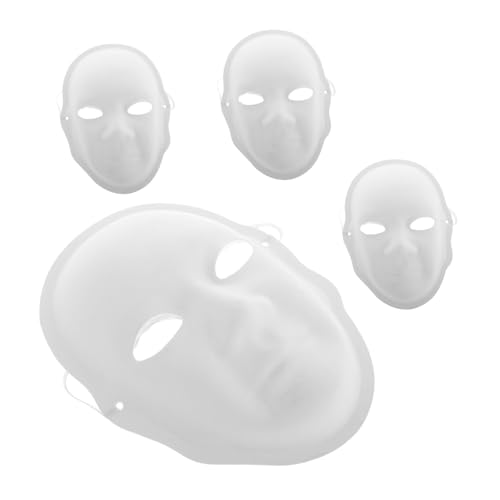 Veemoon 4 Stück Weiße Diy Papiermaske Unbemalte Gesichtsmaske für Halloween Karneval und Cosplay Leicht zu Bemalen für Kreative Bastelprojekte und Veranstaltungen von Veemoon