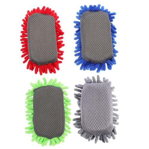 Veemoon 4 Stück Wiederverwendbare Whiteboard Radierer aus Chenille für Magnetische Tafeln für Büro Schule und Zuhause Graue Rote Dunkelblaue und Grüne Farben von Veemoon