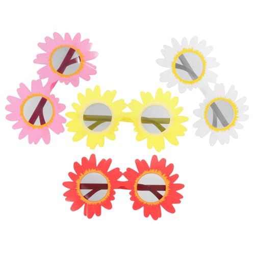 Veemoon 4 Stücke Sonnenblumen-Sonnenbrille Runde Partybrille Cosplay-Party-Brille lustige Brille Plastik Veemoon 4 Stücke Sonnenblumen-Sonnenbrille Runde Partybrille Cosplay-Party-Brille lustige Brille Plastik von Veemoon