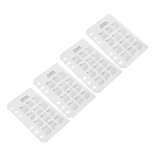 Veemoon 4 Stücke Teiliges Kalender Matte PP Trennblätter mit Löchern Nachfüllbare Planer Einlagen Flexibel Anpassbare Registerkarten für Notizbücher Büro und Terminorganisation von Veemoon