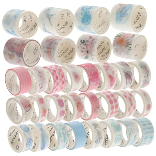 Veemoon 40 Rollen Washi Tape Set Dekoratives Klebeband für DIY Scrapbooking und Handarbeiten Verschiedene Muster Selbstklebend für Kreative Projekte und Planer Dekoration von Veemoon