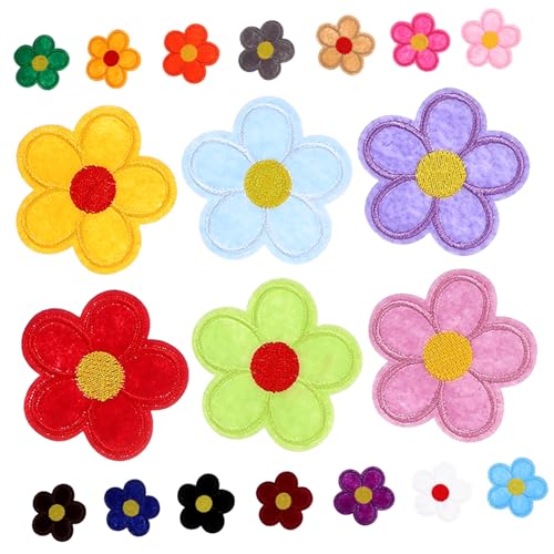 Veemoon 40 Stück Patch Verzierungen nähen Stickerei Kleiderflicken Stichflecken Kleiderapplikation embroidery bügelbild Bügelflicken für Kleidung Flicken aufbügeln Stoffblumen Polyester von Veemoon