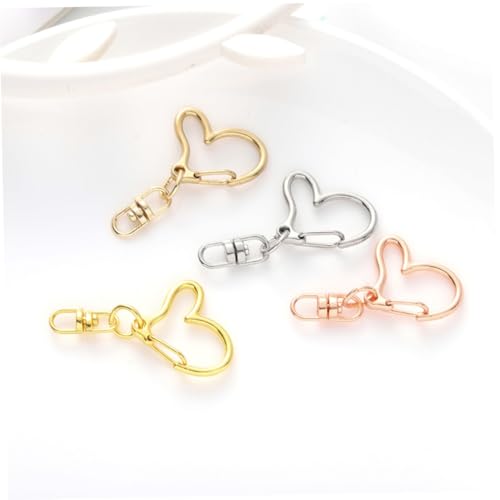 Veemoon 40 Stück Teiliges Herz Schlüsselanhänger Karabiner Clips in Gold Silber Roségold DIY Schlüsselanhänger Zubehör Herzförmige Verschlüsse für Schmuck und Bastelarbeiten Veemoon 40 Stück Teiliges Herz Schlüsselanhänger Karabiner Clips in Gold Silber Roségold DIY Schlüsselanhänger Zubehör Herzförmige Verschlüsse für Schmuck und Bastelarbeiten von Veemoon