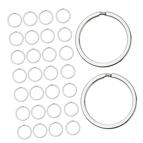 Veemoon 40 Stück Teiliges Metall Schlüsselring Flach Glatt Rostfrei DIY Schlüsselanhänger Ringe für Schmuckherstellung Verbinder für Halsketten Armbänder und Anhänger von Veemoon