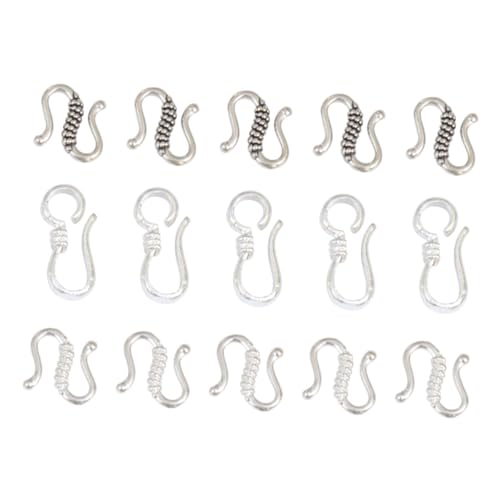 Veemoon 40 Stück Teiliges S haken Verschluss aus Kupfer mit Silberbeschichtung Leichte Schmuckzubehör für DIY Armband Verschlüsse Langlebige Metallclips für Basteln und Schmuckherstellung von Veemoon