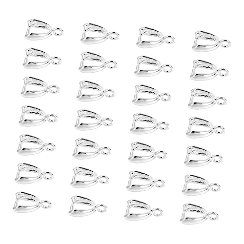 Veemoon 40 Stück hängende Schnalle schmuck herstellen armbandverschluss kolodiales silber teaser DIY Schmuckzubehör Schließe Verschlüsse für DIY Ohrringclip hängender Stecker Legierung von Veemoon