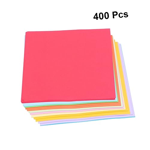 Veemoon 400 Blatt Buntes Origami Papier Doppelseitiges Faltpapier für Kreative DIY Projekte Bastelarbeiten und Partydekoration und Vielseitig Einsetzbar von Veemoon