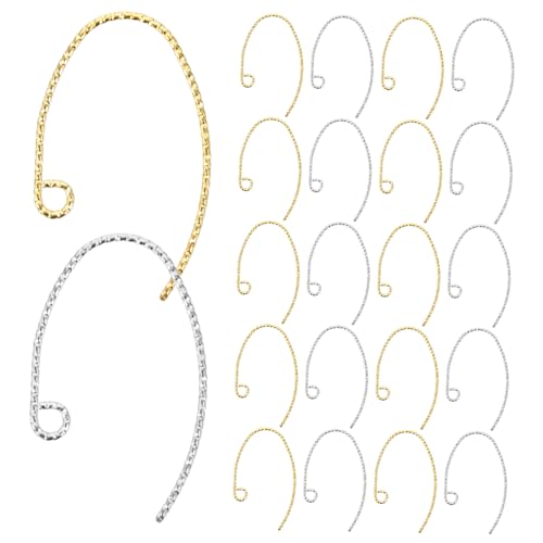 Veemoon 40Stücke Ohrringhaken Reinem DIY Ohrring Zubehör Goldene Und Silberne Haken Für Schmuckherstellung Rutschfeste Ohrhaken Ohne Piercing Für Basteln Veemoon 40Stücke Ohrringhaken Reinem DIY Ohrring Zubehör Goldene Und Silberne Haken Für Schmuckherstellung Rutschfeste Ohrhaken Ohne Piercing Für Basteln von Veemoon
