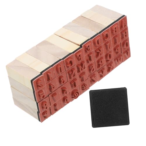 Veemoon 40Stücke Teiliges Hölzernes Alphabet Briefmarken für DIY Projekte Vintage Holzstempel mit Verschiedenen Designs für Scrapbooking Journaling und Kreative Bastelarbeiten von Veemoon