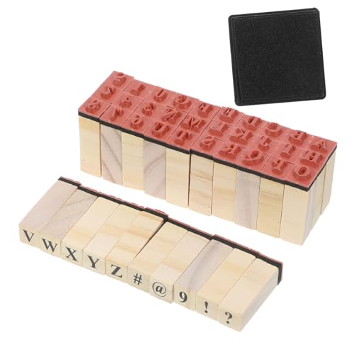 Veemoon 40Stücke Teiliges Holzstempel mit Alphabetischen Briefmarken für Kreative DIY Projekte Bastel und Scrapbooking Lösung Sicher und Langlebig für Erwachsene von Veemoon
