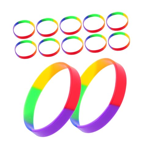 Veemoon 42 Stück Regenbogen Silikon Armbänder Bunte Gummiarmbänder für Pride Day Feiern Party Zubehör Veranstaltungen und Veemoon 42 Stück Regenbogen Silikon Armbänder Bunte Gummiarmbänder für Pride Day Feiern Party Zubehör Veranstaltungen und von Veemoon