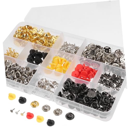 Veemoon 430 Stück Teiliges Metall Pin Clutch Butterfly Verschluss für Broschen Anstecknadeln DIY Schmuckherstellung Praktische Reversnadelrücken für Bastelprojekte und Namensschilder von Veemoon