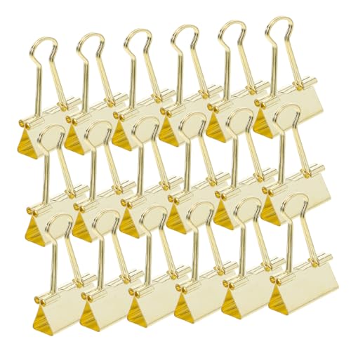 Veemoon 48 Stück Goldene Metall Binder Clips Vielseitige Büroklammern für Dokumentenorganisation für Schule Büro und Zuhause Benutzerfreundliches Design Robust von Veemoon