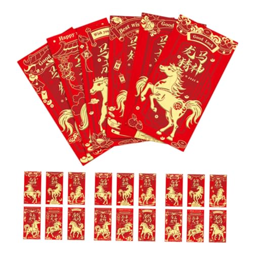 Veemoon 48 Stück Rote Umschläge Chinesisches Neujahr Hongbao Pferdejahr Glückliche Geldumschläge Papier Rot Traditionell Vielseitig Für Hochzeit Geburtstag Feierlichkeiten von Veemoon