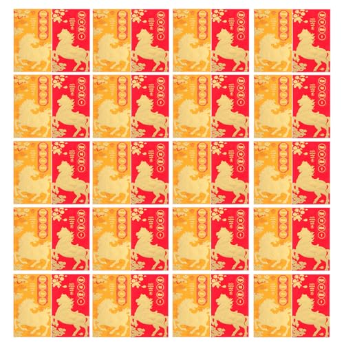 Veemoon 48 Stück Vietnamesische Rote Umschläge – 2026 Pferdejahr Rote Päckchen – Glückstaschen Lai See Hong Bao – Li Xi Umschlag – Für Geburtstagspartys von Veemoon