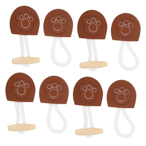 Veemoon 4Paare Holzknöpfe Baumwollseil Annähbare Decorative Knöpfe Für Mäntel Und Jacken Braune Horn Knebelverschlüsse DIY Knöpfe Für Kleidung Und Accessoires von Veemoon