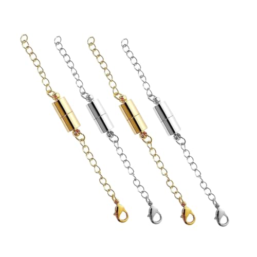 Veemoon 4Paare Magnetverschluss Für Schmuckherstellung Goldene Und Silberne Kettenverlängerungen Für Halsketten Und Armbänder Für DIY Projekte Und Basteln Veemoon 4Paare Magnetverschluss Für Schmuckherstellung Goldene Und Silberne Kettenverlängerungen Für Halsketten Und Armbänder Für DIY Projekte Und Basteln von Veemoon