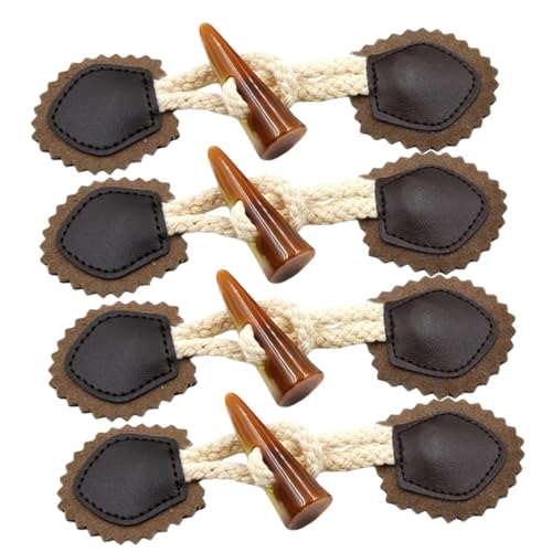 Veemoon 4Paare Retro Mantel Knebelschnallen PU Leder Dekorative Horn Knöpfe für Jacken Einfach zu Verwenden für Mäntel Windjacken und Strickwaren Schokoladenfarbe Veemoon 4Paare Retro Mantel Knebelschnallen PU Leder Dekorative Horn Knöpfe für Jacken Einfach zu Verwenden für Mäntel Windjacken und Strickwaren Schokoladenfarbe von Veemoon