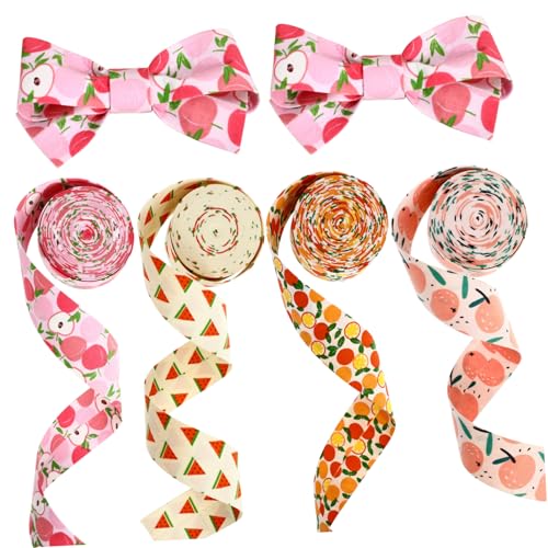 Veemoon 4Rollen Geschenkband Stoff Sommerfrucht Design Yards Breit Für Bastelprojekte Und Dekorationen Für Babypartys Und Geburtstagsfeiern Veemoon 4Rollen Geschenkband Stoff Sommerfrucht Design Yards Breit Für Bastelprojekte Und Dekorationen Für Babypartys Und Geburtstagsfeiern von Veemoon